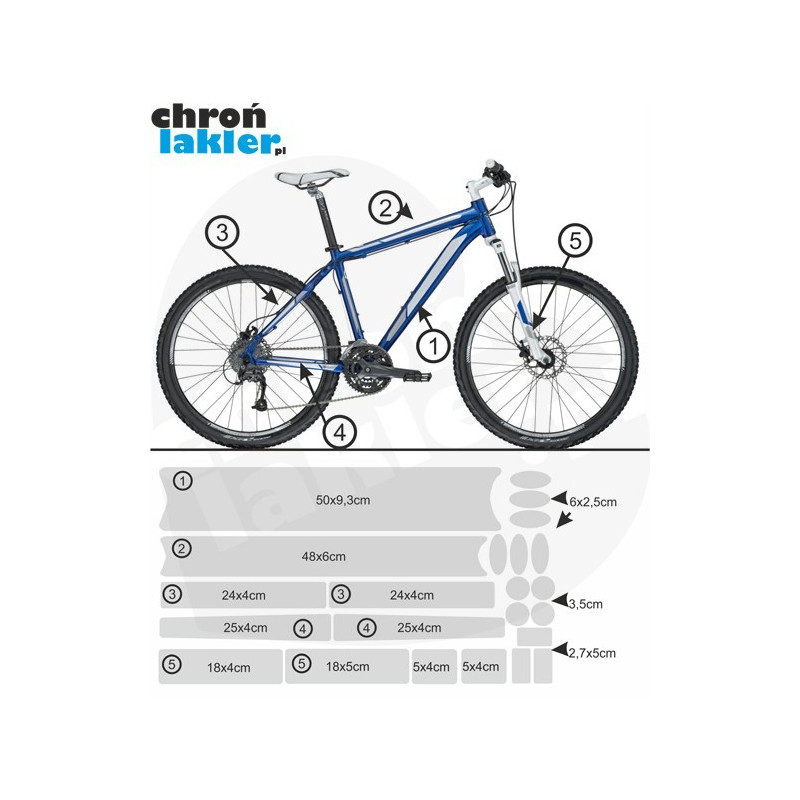 adesivo / pellicola protettiva per bicicletta / telaio colore opaco set grande