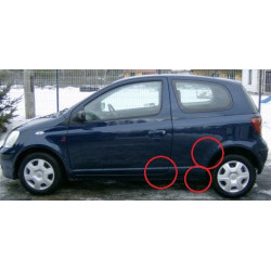 TOYOTA YARIS I 3D tarroja / suojakalvoja lokasuojia, kynnys, ovet