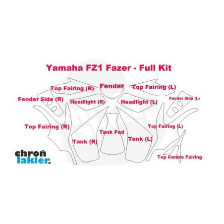 Yamaha FZ1 Fazer - zestaw folii / naklejek ochronnych