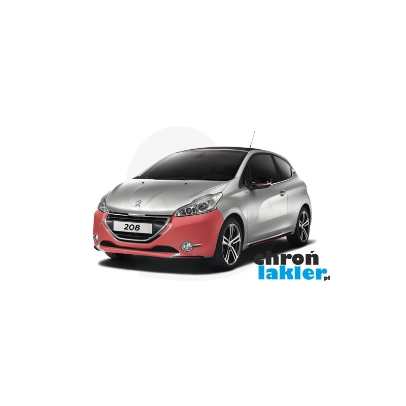 Peugeot 208 2012 zderzak przód folia ochronna 3M VentureShield (clear bra)