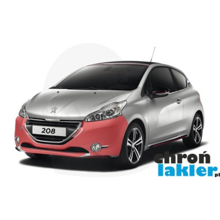 Peugeot 208 2012 zderzak przód folia ochronna 3M VentureShield (clear bra)
