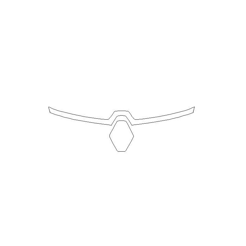 Renault Austral skyddsfilm på emblem, pianosvart list över grillen (2022-).