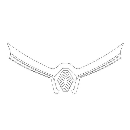 Renault Clio V 5 skyddsfilm för emblem, piano black list över grillen (2024-)