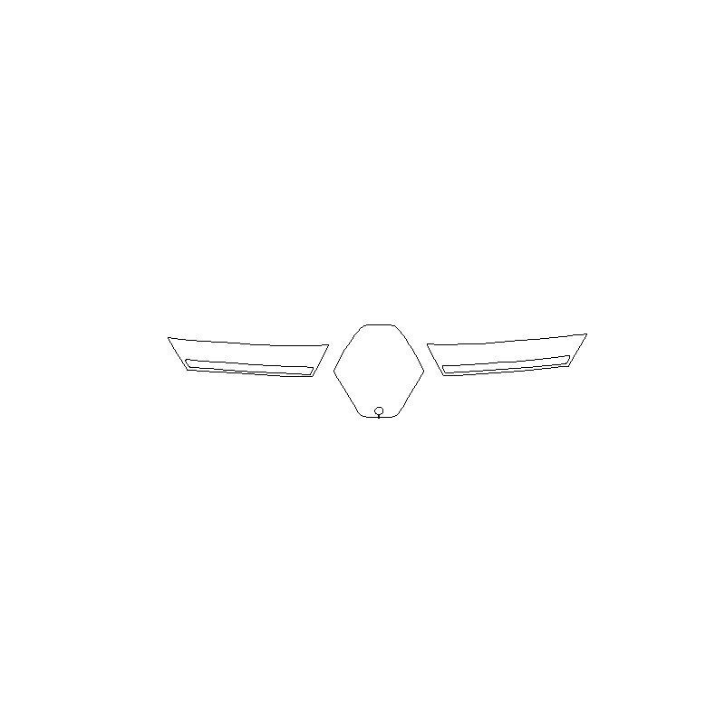 Renault Megane E-Tech beschermende folie op embleem, piano black strip boven de grille (2022-)
