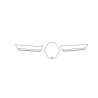 Renault Megane E-Tech beskyttelsesfilm til emblem, klaver sort liste over grillen (2022-)