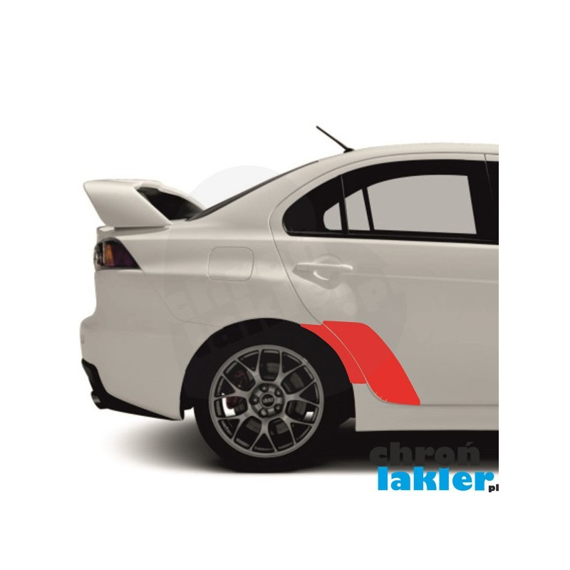 MITSUBISHI LANCER EVOLUTION X (evo 10) błotnik / nadkole i drzwi naklejki / folie ochronne 2008-