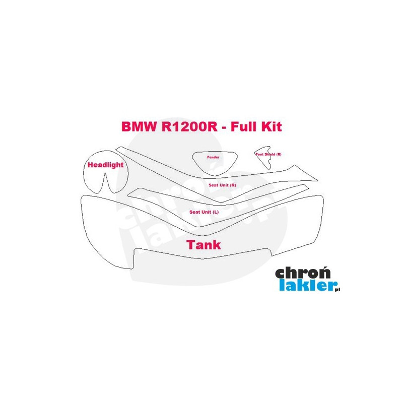 BMW R1200R - naklejki  / folie ochronne - zestaw (2006-)
