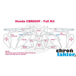 Honda CBR600F naklejki  / folie ochronne - zestaw (bak, owiewka, przedni reflektor / lampa, błotnik) (2011-)